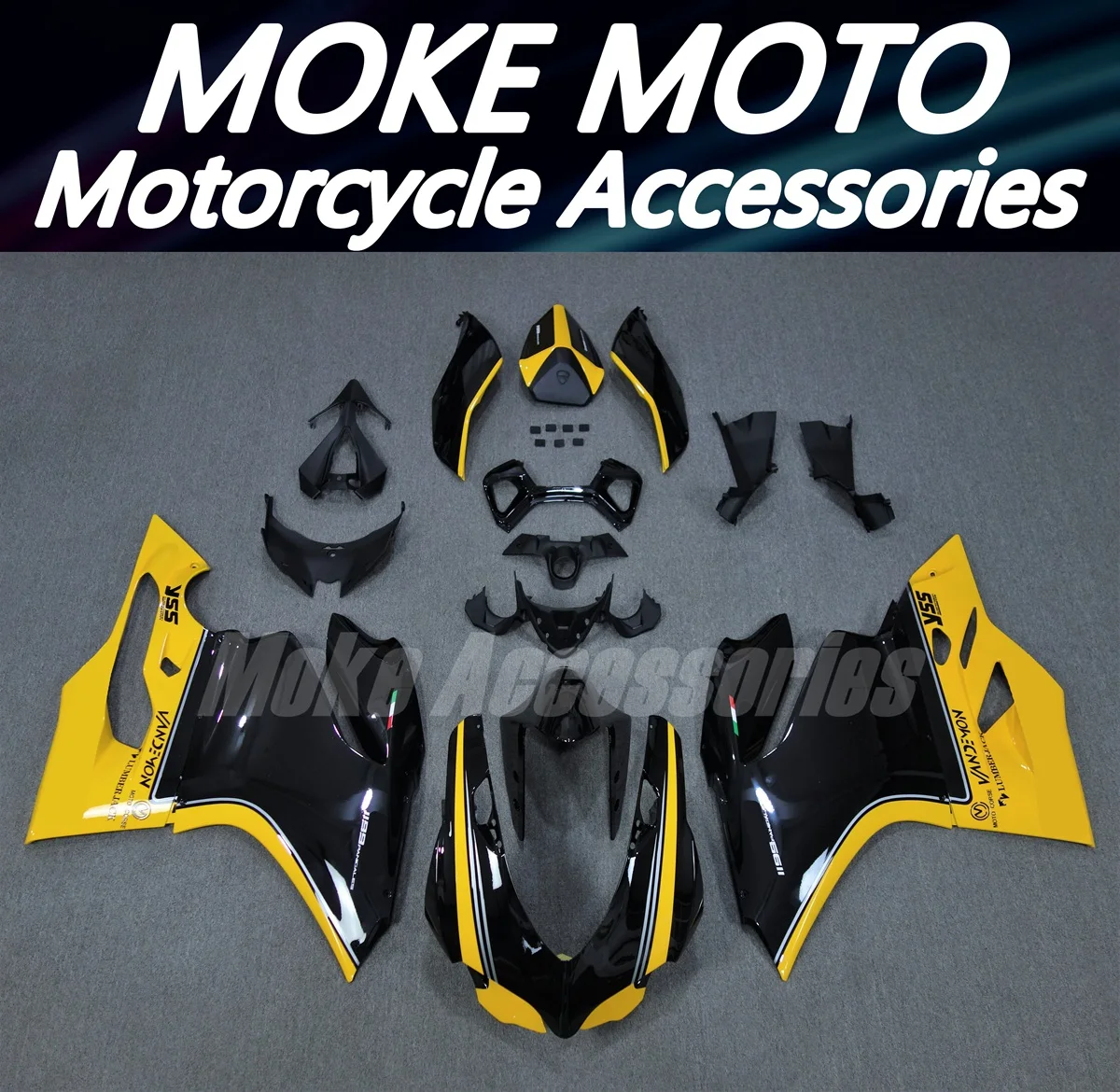 

Motorcycle Fairings Kit Fit For Panigale 899 1199 2012 2013 2014 Bodywork Set High Quality ABS Injection New Black Yellow