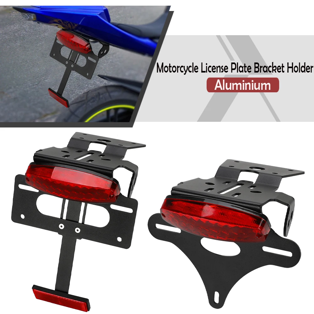 For Suzuki GSX-8S GSX8S 2023-up Motorcycle Rear Short Tail Stock License Plate Holder Tailstock Bracket Integrated LED Light