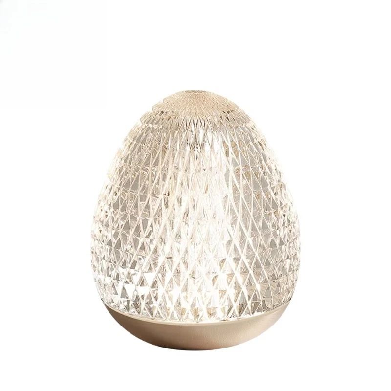 

Crystal acrylic egg-shaped night light for bedroom and hotel, touch-adjustable brightness for night light