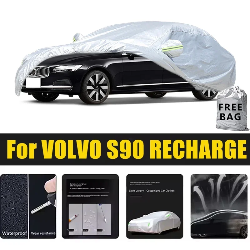 For VOLVO S90 RECHARGE Car Cover Outdoor Protection Covers Snow Sunshade Waterproof Dustproof Exterior UV Car Accessories