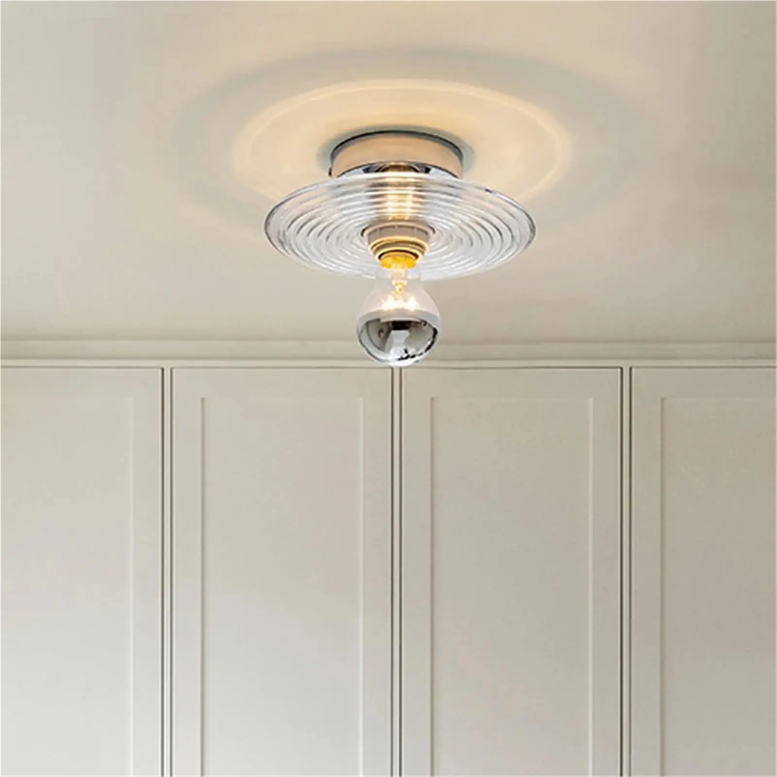 

Nordic Glass Wall Lamp LED Water Ripples Round Home Decoration Ceiling Light for Bedroom Bedside Living Room Indoor Decor Sconce