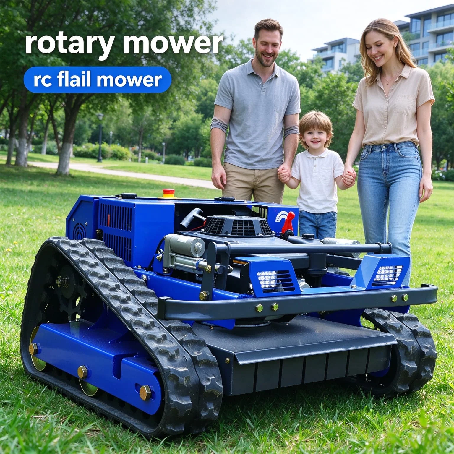 Customized remote-controlled robot mower lawn-mower petrol crawler tracked grass cutter machine garden professional equipme
