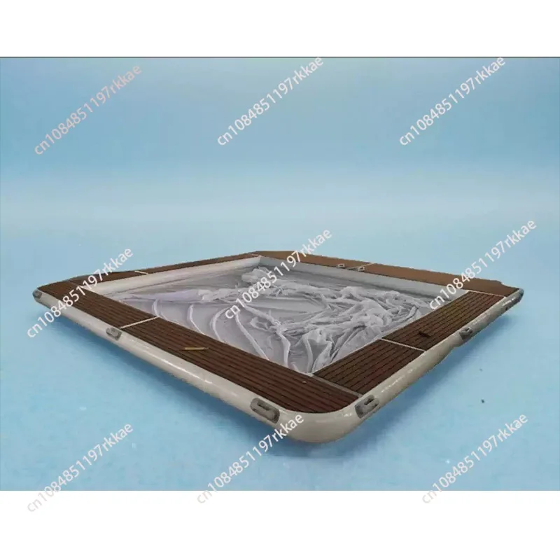 US Stock Inflatable Floating Swimming Pool Inflatable Dock Floating Platform 13x10ft Inflatable Sea Pool with Net for Yacht Boat