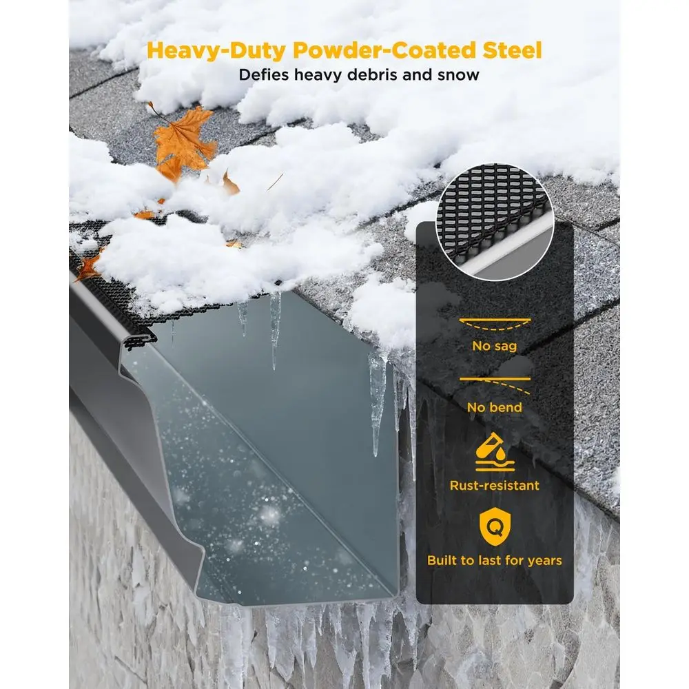 6 Inch Heavy Duty Steel Leaf Filter Gutter Screens, Snap in Anti-Overflow Micro Mesh Protection Covers, Fit 4, 5 and 6 K Style R