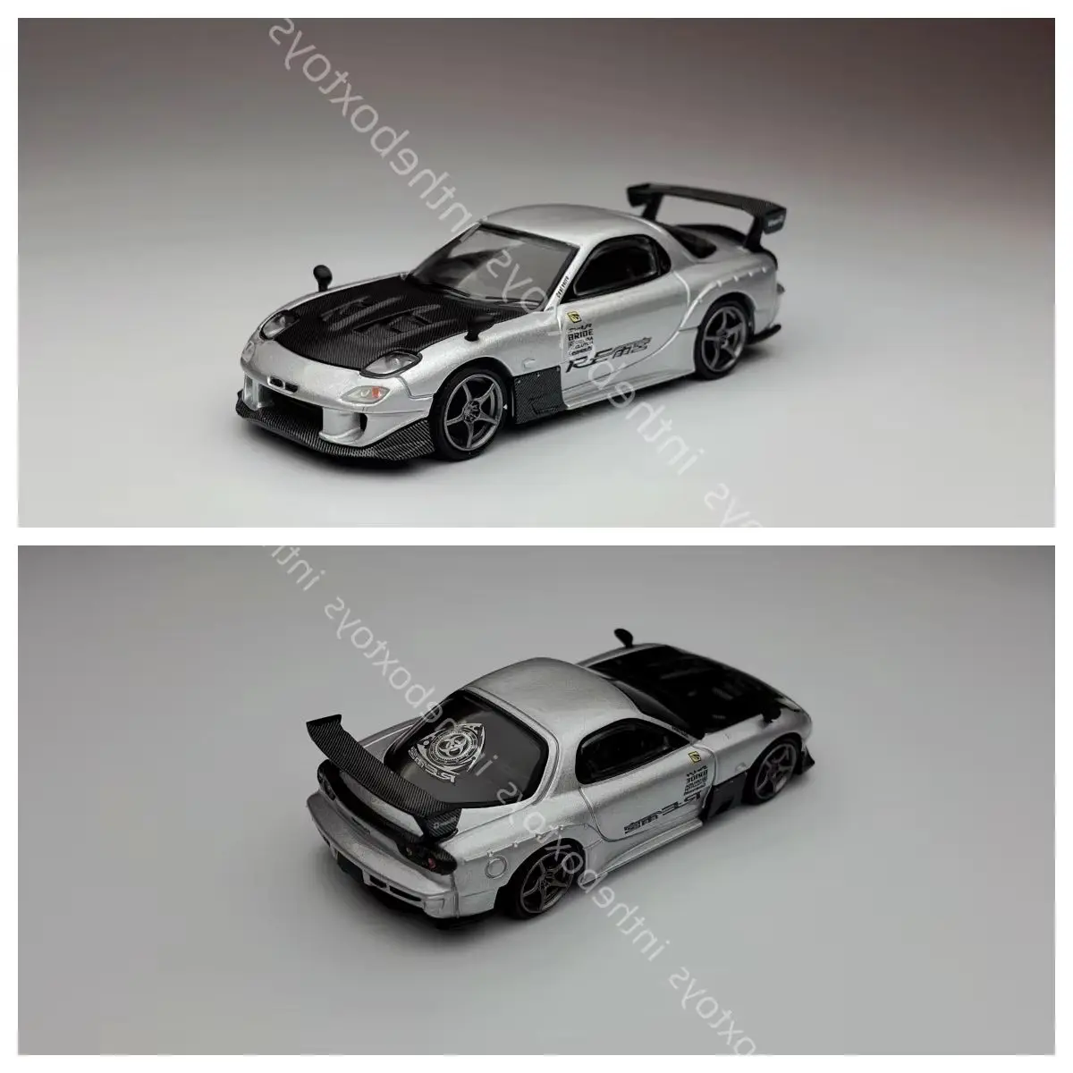 Mini gt 1:64 1106 Rx-7 RE-Amemiya Silver JDM Diecast Model Car Alloy Limited