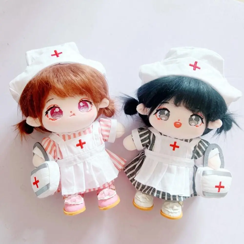 Nurse Dress Set 20CM Cotton Doll Clothes Princess Shoes Replacement Stuffed Doll Plush Suit Outfit Mini Plush Toys Clothes