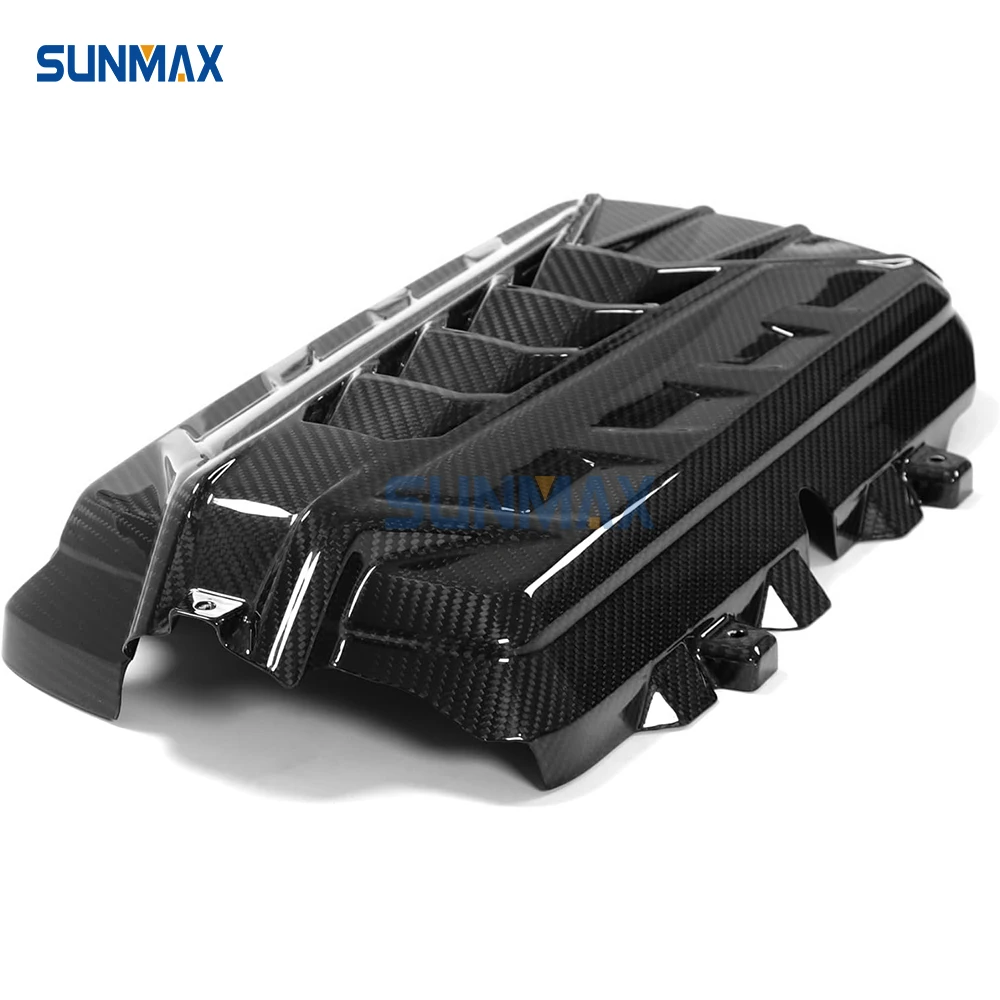 Sunmax Dry Carbon Fiber Car Hood Engine Cover Intake Trim for Chevrolet Corvette C8 Coupe Z51 2020 2021 2022 2023