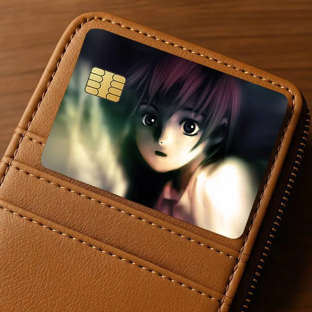 Anime Serial Experiments L-Lain Credit Skin Cover Card Stickers 4PCS Film Bus Pass Front Decoration Bank Debit Waterproof