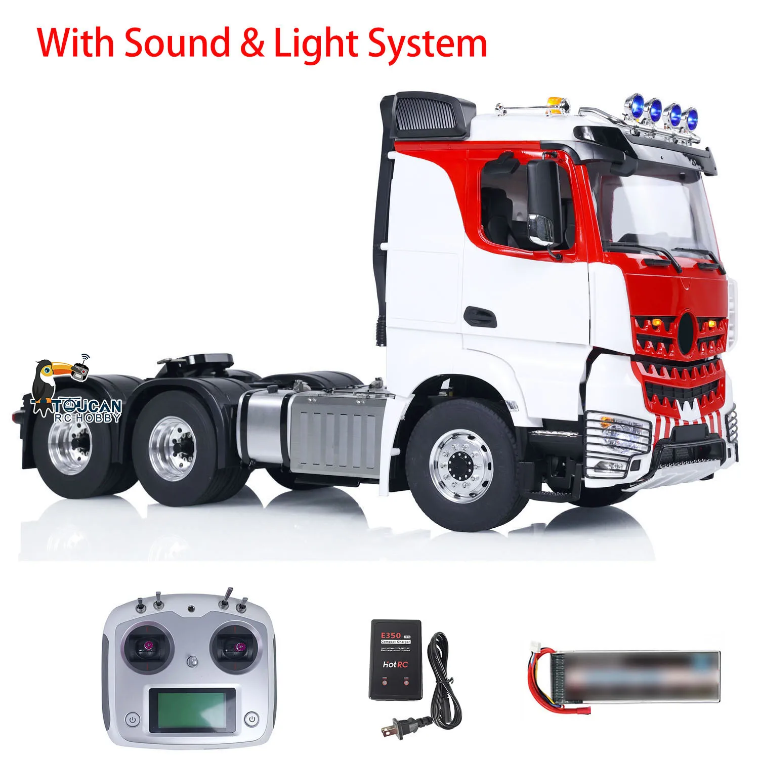 1/14 Scale LESU RC Tractor Truck 6x6 RTR Remote Control 2-Speed Car Model with Smoke Unit Sound Light Set Battery RC Toys