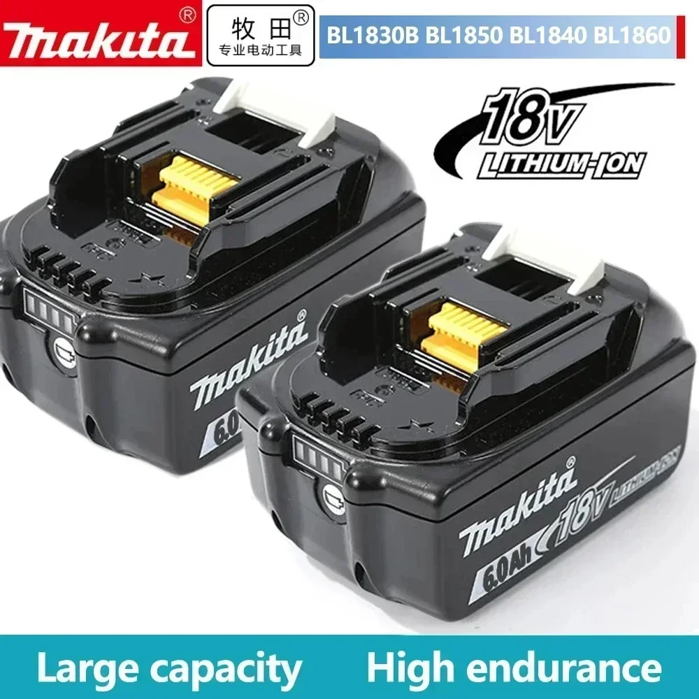 

Makita-100% Original Rechargeable Power Tool Battery, Replaceable LED Lithium-ion, 6.0 Ah 18V LXT BL1860B BL1860BL1850