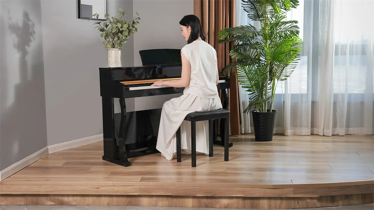 Weighted 88-Key Upright Piano Hammer Action Digital Piano Keyboard with Plastic 200 Rhythms & Tones Built-In Speaker for Adults