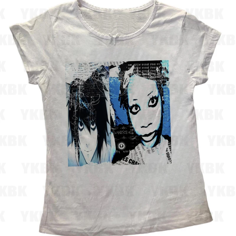 Vintage Y2k Print Baby Vest Strap WOMEN Anime Punk 90s Sexy Corset Hot Girl Retro Cool Girl Gothic Fashion Vest Sleeveless Emo