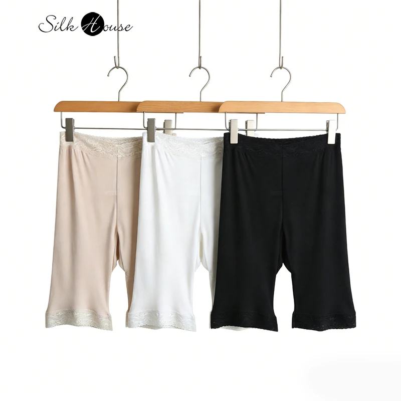 

Женские леггинсы из натурального шелка тутового шелкопряда, однотонные, с защитой от просвечивания, тонкие, свободные, приятные к телу, комфортные, дышащие, с кружевом