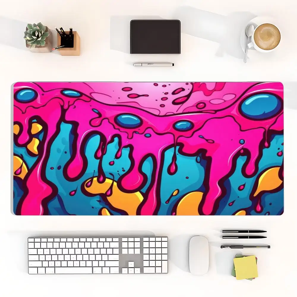 Street fluid abstract large size playmat macaron mousepad for games laptop desk
