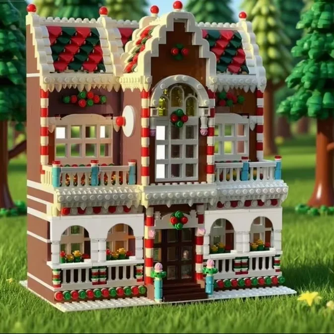 1779PCS MOC Creative Expertชุดคริสต์มาสฤดูหนาวVillage Town House Building Blocks DIYปริศนาของเล่นเด็กXmasของขวัญ