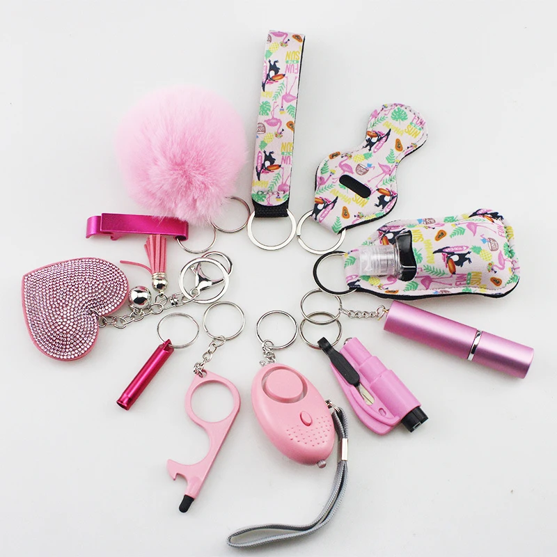 personal self defense keychain para mulheres bastao de defesa acessorios de defesa acessorios de protecao defensa 12 pcs conjunto 01