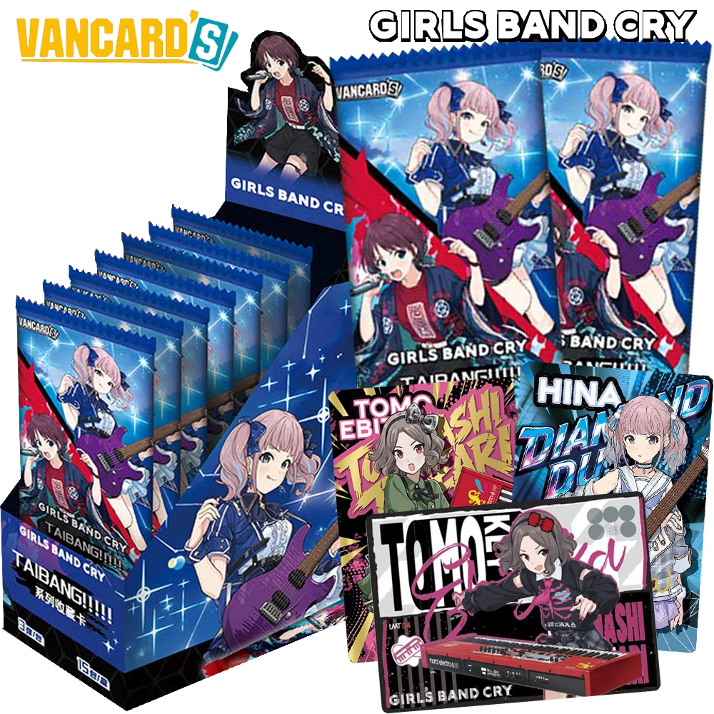 Original VANCARD'S Girls Band Cry Collection Cards Limited Edition Anime Character Exciting Performance Music Cards Hobby Gift