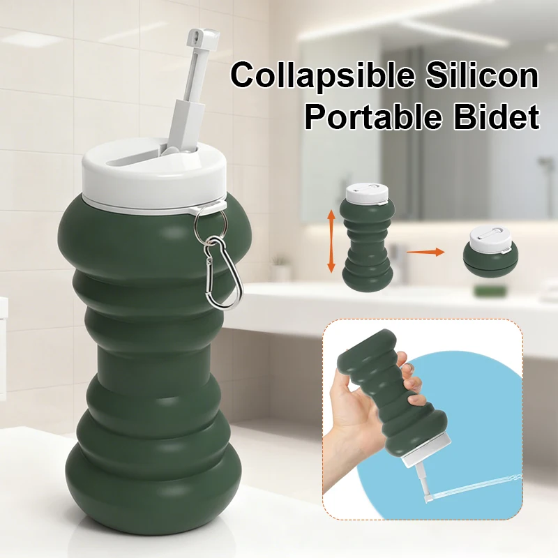 600ml Foldable Portable Bottle For Intimate Washing For Women Silicone Portable Travel Handheld Cleaner