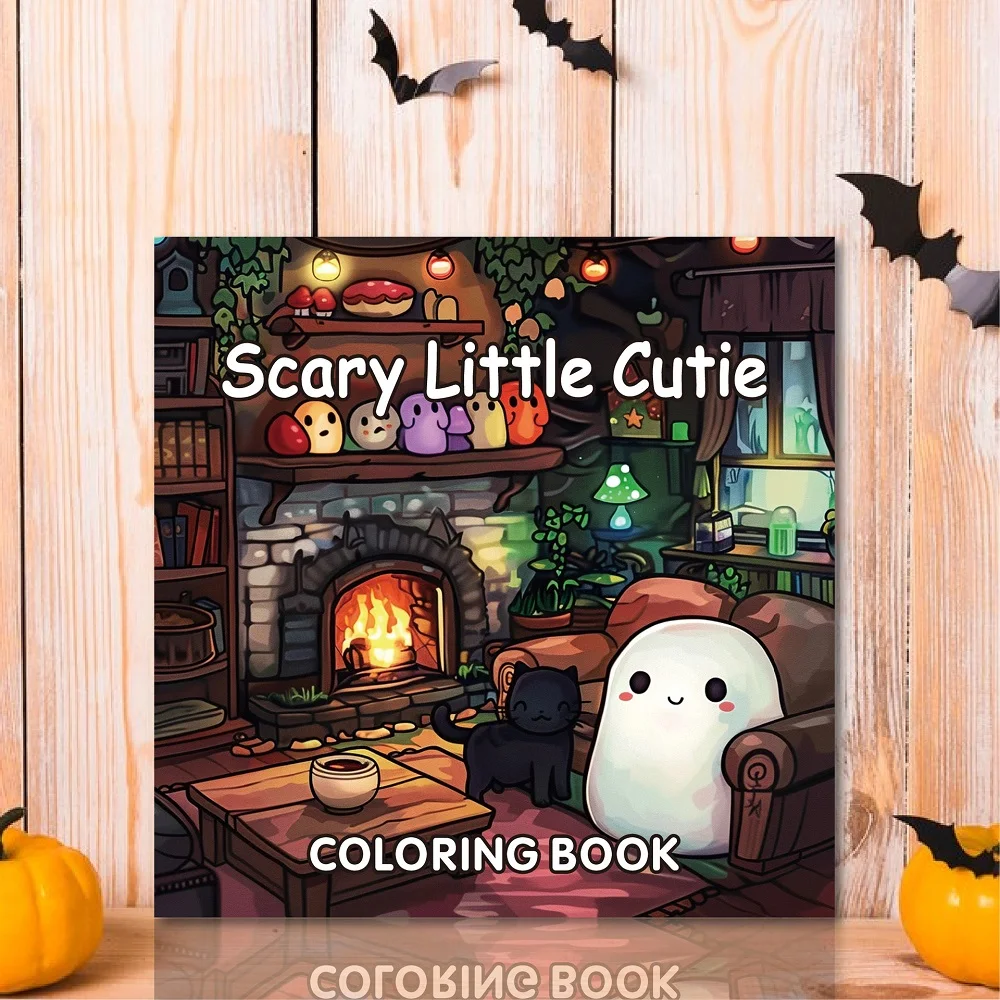Halloween Scary Little Cutie Coloring Book For Adults and Teens Stress Relief Creative Fun Activity Book Gift