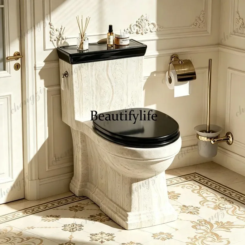 CC182 Light French travertine texture European ordinary toilet household American color toilet
