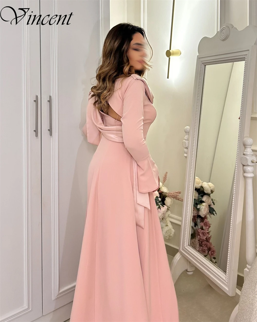 Customized Classic Strapless Long Sleeves Prom Dresses Simple A-Line Special Occasion Gowns High Quality Jersey Evening Dresses
