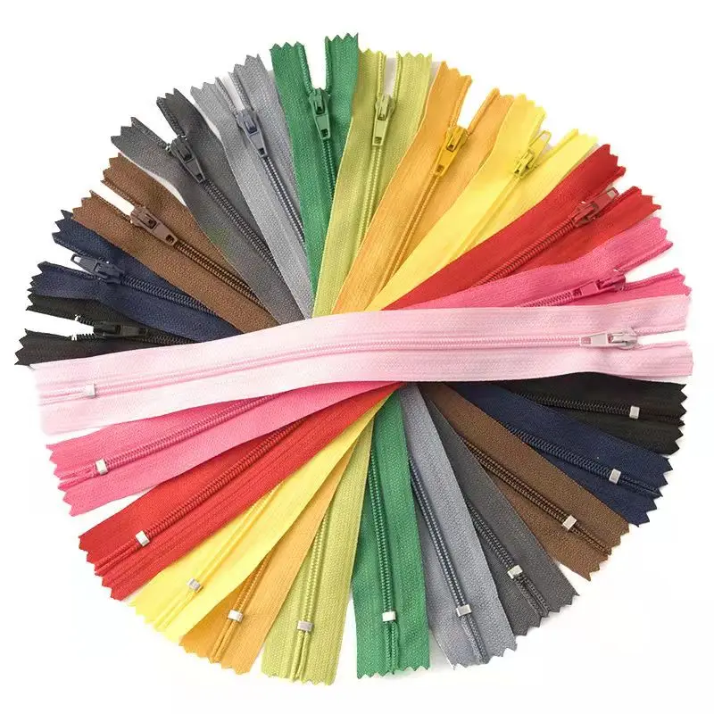 20pcs 10/15/18/20/25/30/35/40/50/55/60cm (4inch-24 Inch) Nylon Coil Zippers Tailor Sewer Craft Crafter's  (20 Colors)