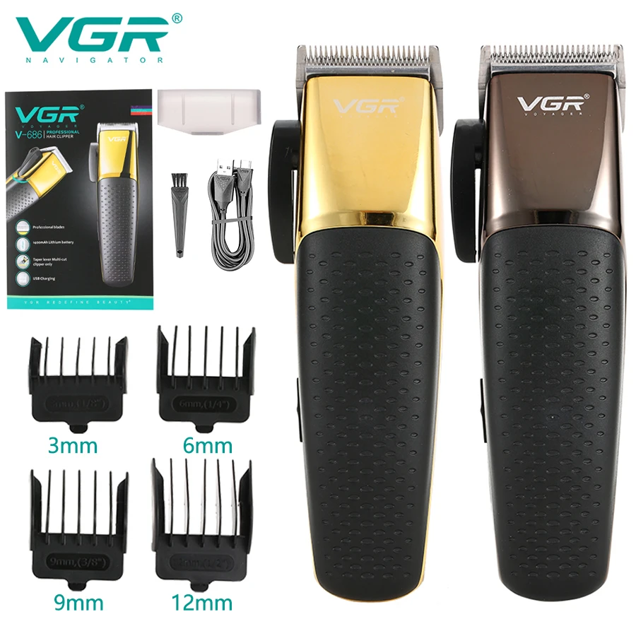 VGR Hair Trimmer Cordless Barber Hair Cutting Machine Adjustable Hair Clipper Electric Haircut High Power Trimmer for Men V-686