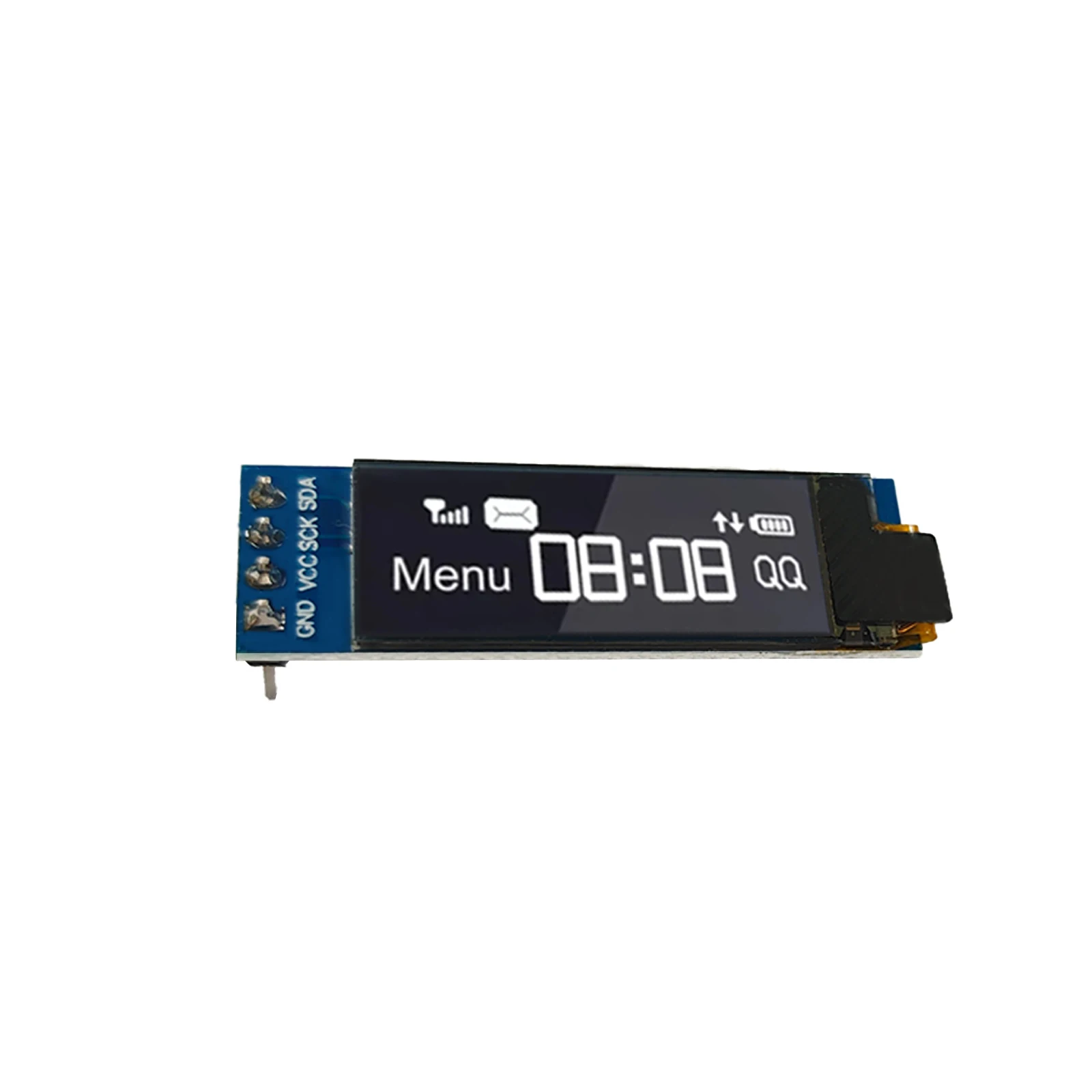 0.91 Inch OLED Display Module I2C SSD1306 128x32 Resolution 3.3V-5V for Arduino Low Power DIY WhiteBlue IoT Display No Backlight