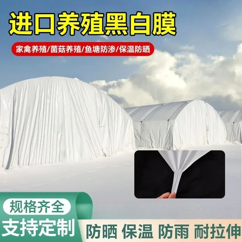 Anti-aging black and white rainproof sun breeding greenhouse thickened edible mushroom green film