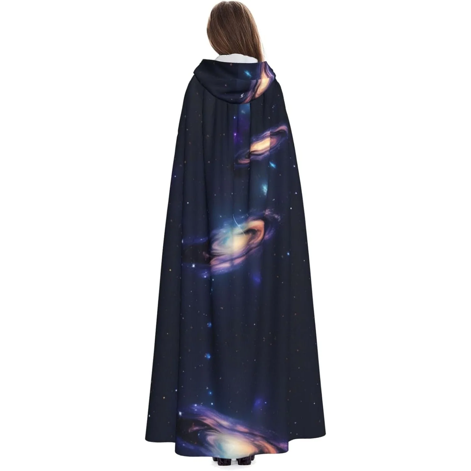 

Накидка с капюшоном для взрослых с принтом «Галактика в Вселенной», карнавальная праздничная накидка, халат для косплея, костюм для вечеринки, готический карнавал