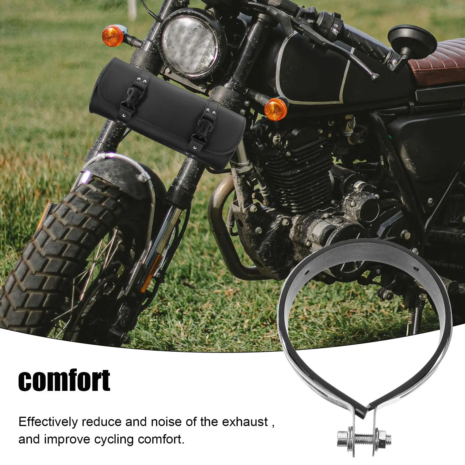Adjustable Exhaust Clamp Motorcycle 110-115Mm Joint Band Clamp Butt Joint Pipe Sleeve Coupler Bolt Band Secure Fix Vibration