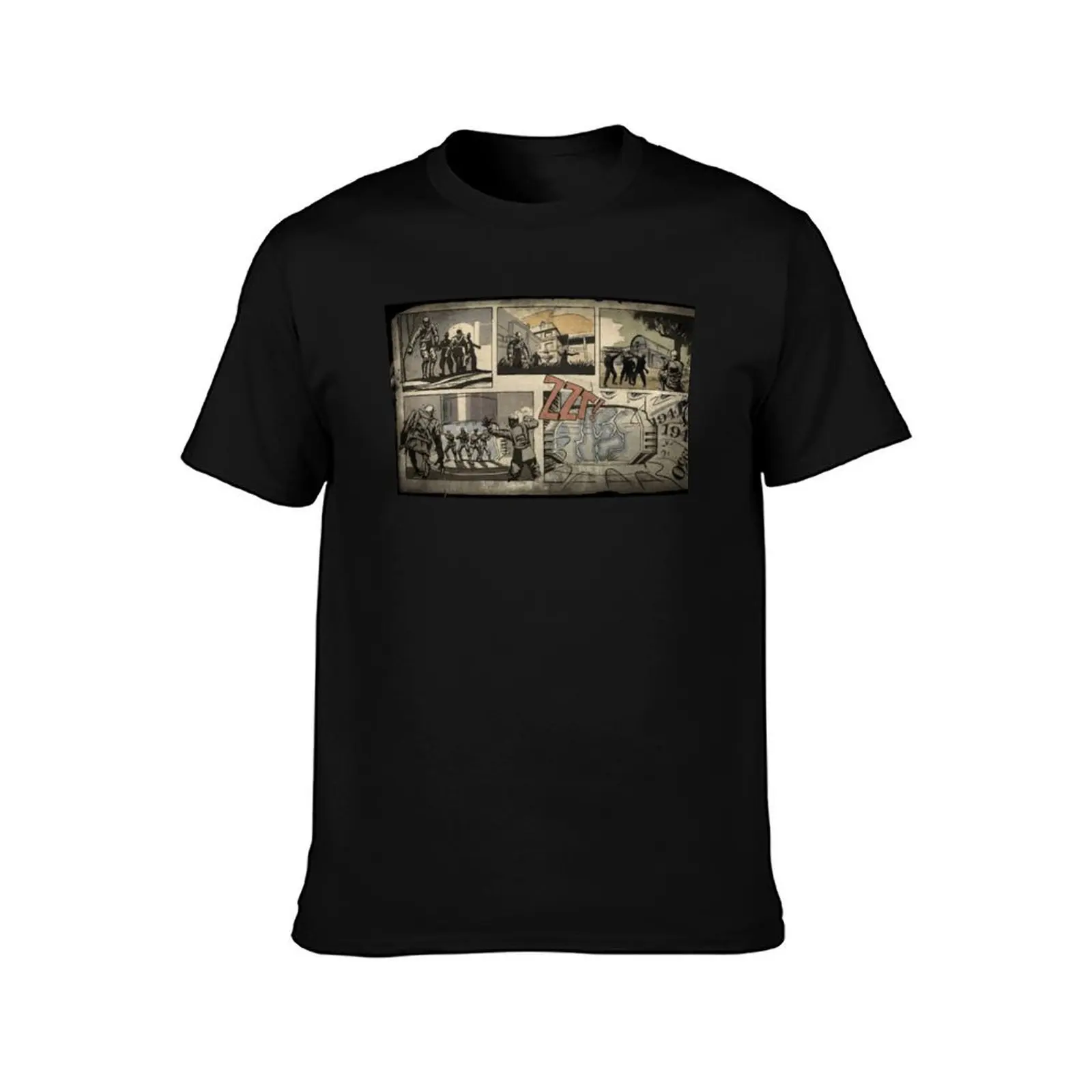 Zombies loading screen comic T-Shirt All Weather Casual Short Sleeve T-Shirt