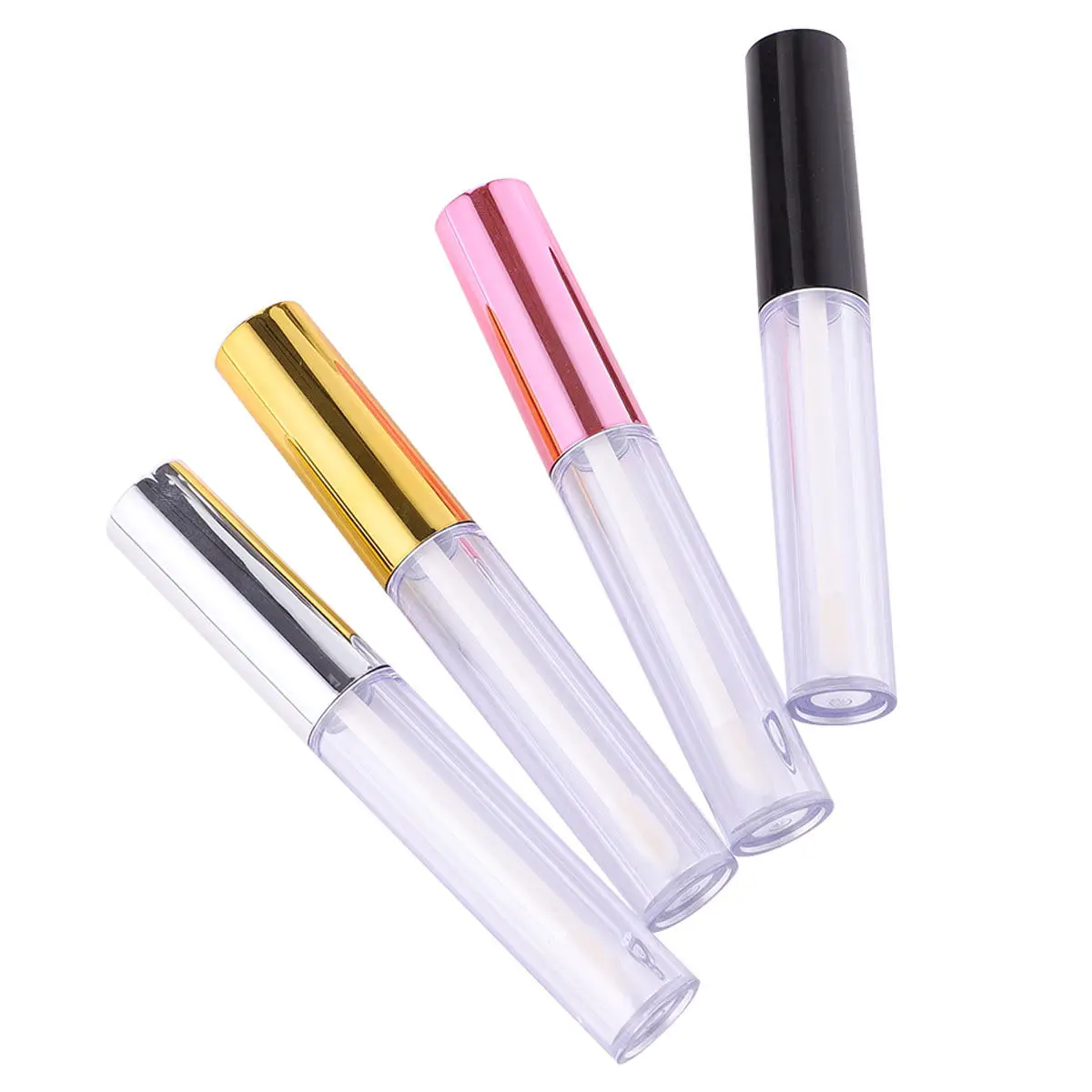 20Pcs 5Ml Lip Gloss Empty Tube with Electroplated Cap Premium Plastic Container for Lip Balm DIY Refillable Travel Size