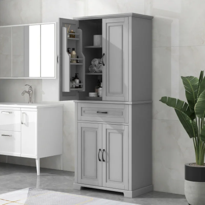 FENGSHUO High Quality Bathroom Cabinets With Doors And Drawers Multiple Storage Spaces Adjustable Shelves And Bathroom Cabinets