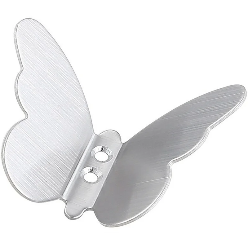 Stainless Steel Butterfly Shaped Wall Hanger Three-Dimensional Gold/Silver/Black Towel Hangers Anti-Rust Wall Mounted B