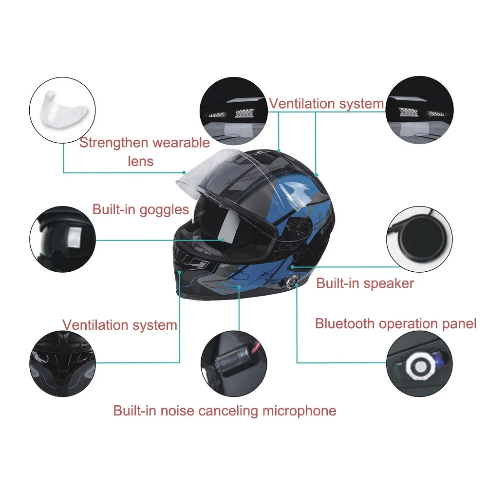 D'expériences de moto pour coureurs, casques Bluetooth, casques de sécurité demi-visage, casques intégraux, nouvelle arrivée