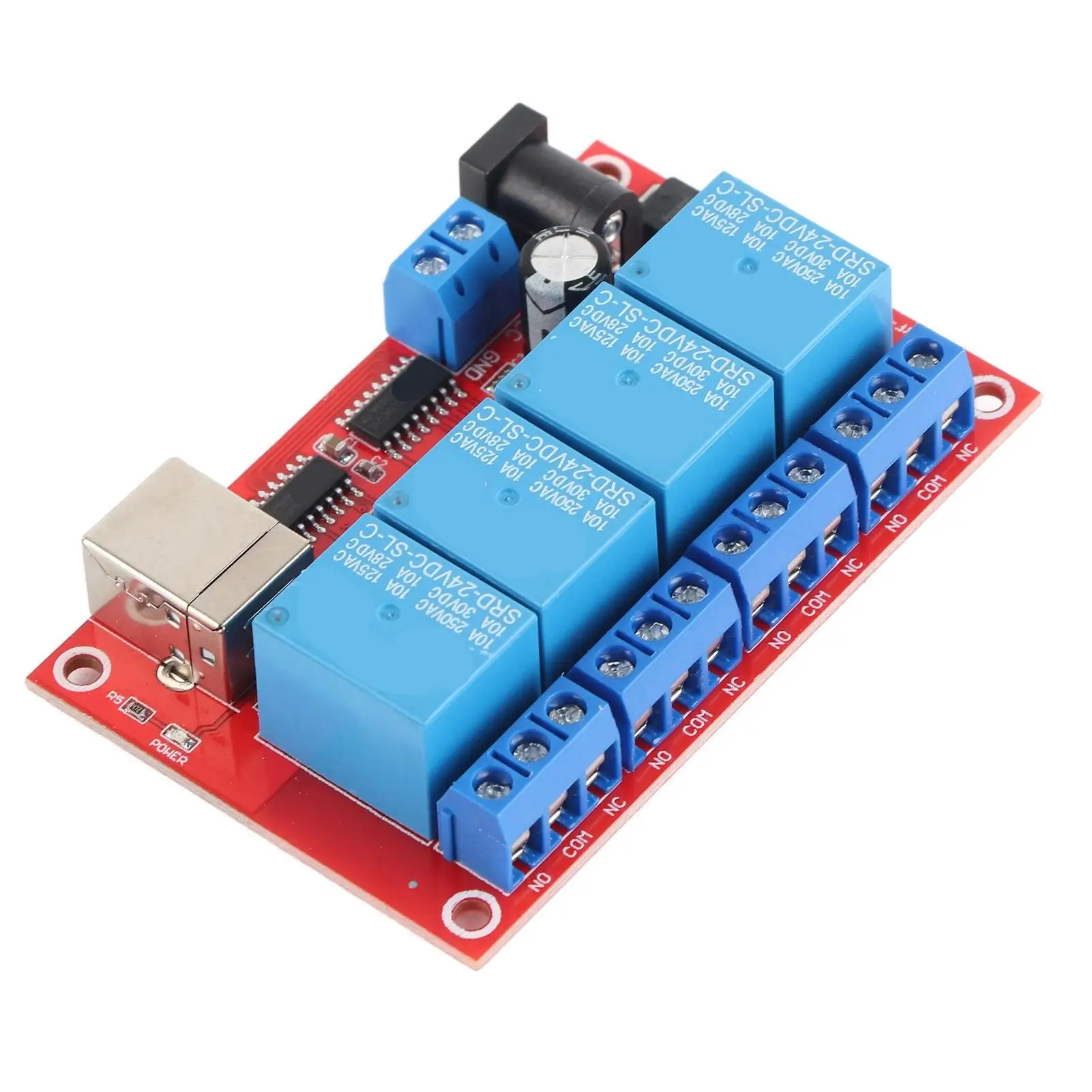 وحدة ترحيل USB ذات 4 قنوات 10A بتصميم مدمج مع 3 أوضاع تشغيل لمصنع المختبر
