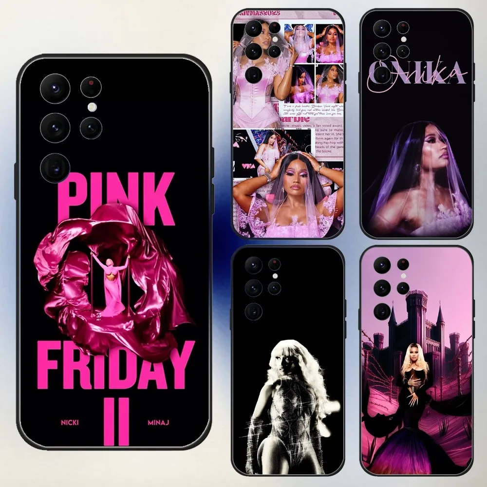 

N-Nicki Minaj Pink Friday 2 Phone Case For Samsung S24,23,22,30,21,10,9,Ultra,Plus,Lite,FE,5G Black Soft Case
