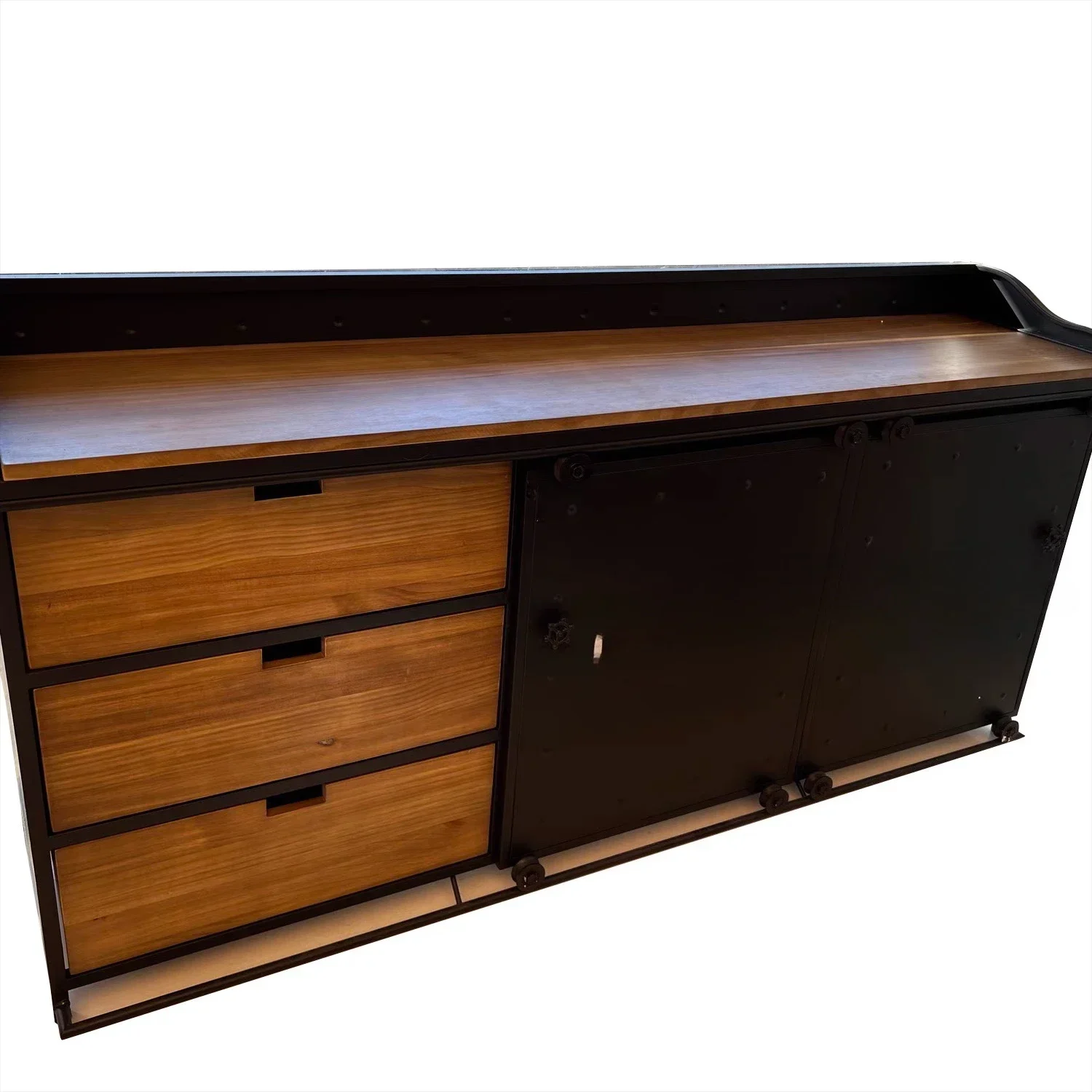 American side cabinet retro industrial style commercial wood kitchen