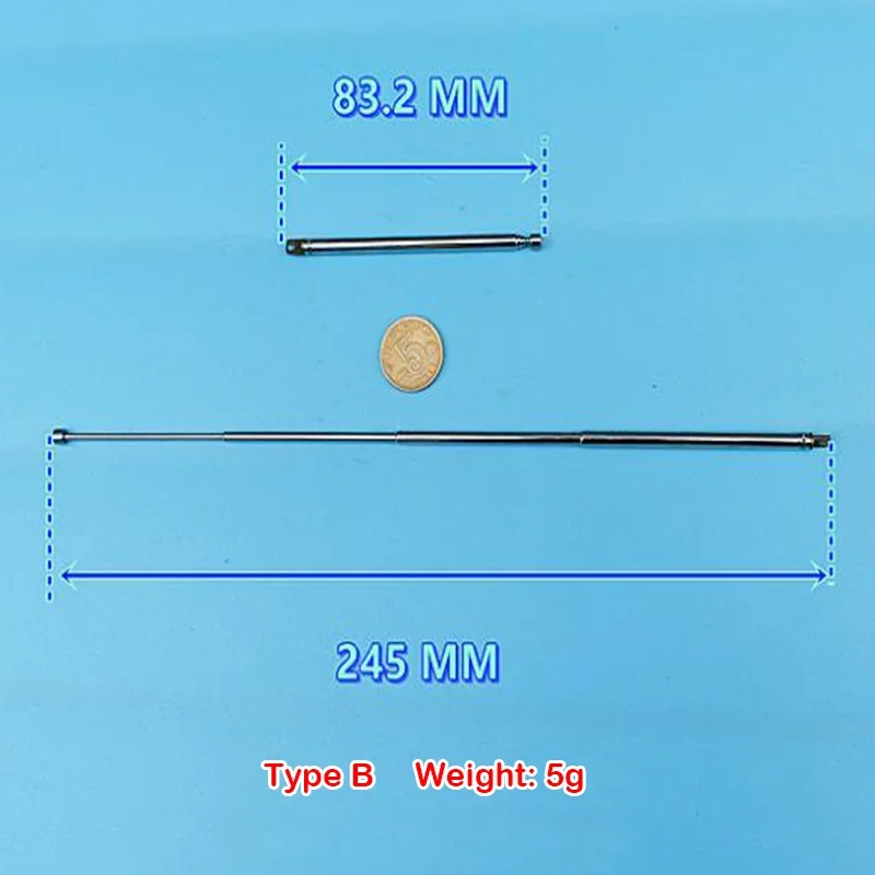 

10pcs Radio Telescopic Rod Antenna 5 Sections Dielectric Remote Control Alarm Toy Car Aviation Model Airplane Antenna Toy Model