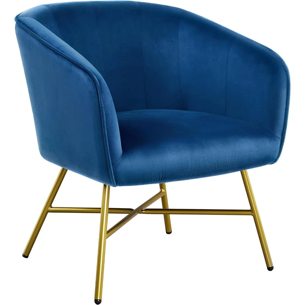 

Modern Velvet Living Room Chair with Metal Legs and Soft Padded, Comfy Side Chair for Bedroom/Office/Study/Waiting Room