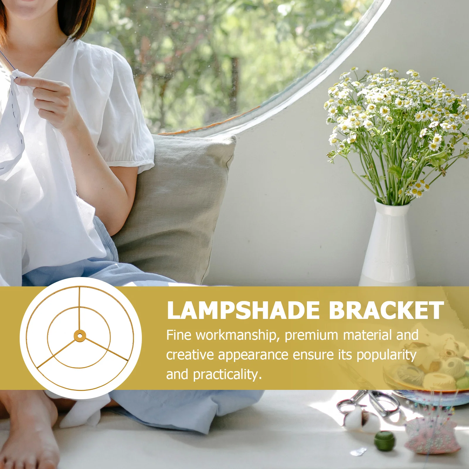 

Dual Layer Lampshade Bracket Iron Chandelier Frame E27 Diy Hanging Lamp Support Durable Light Accessory For Home Office Cafe