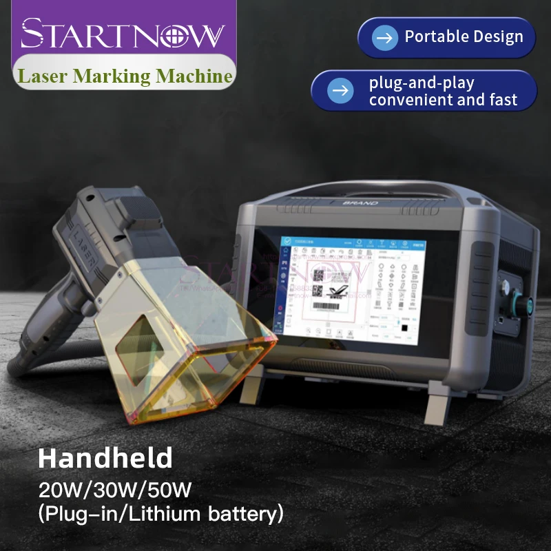 Startnow Handheld Fiber Laser Marking Machine 20W 30W Portable Metal Engraver For Steel Aluminum Logo QR Code VIN Permanent Mark