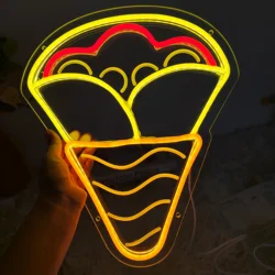 France Crepe Neon Sign Fries Hamburger Pizza Cake Donuts LED Neon Lighting Lamps Party kitchen Restaurant Shop Kawaii Room Decor