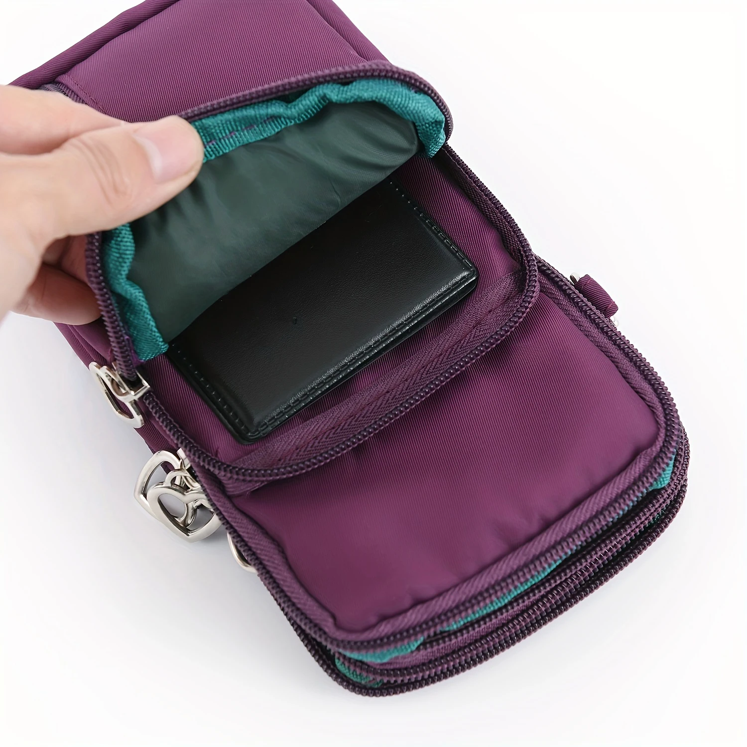 طراز جديد لحقيبة الهاتف النسائية، محفظة عملات معدنية عصرية وراقية بكتف واحد للنساء #5