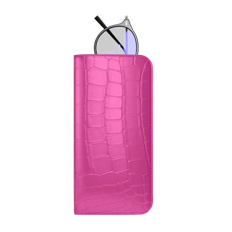 Designer Luxury Quality Fully Handmade Exotic Genuine crocodile Leather Skin Wallet Sunglasses case