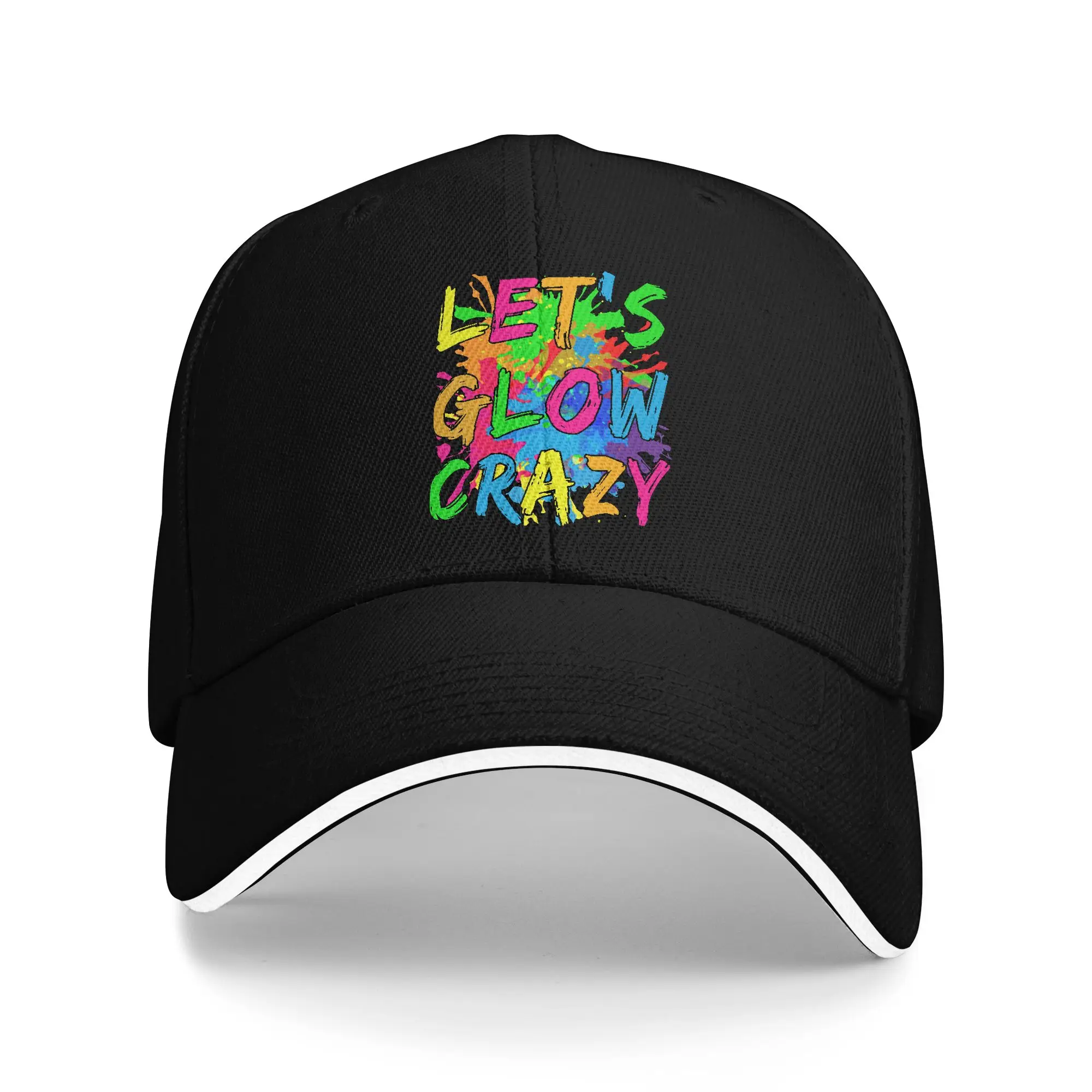 Party 80s Group Team Lets Crazy Retro Colorful Quote Glowing Baseball Cap  Summer Fashion Hats For Unisex Sports Baseball Caps