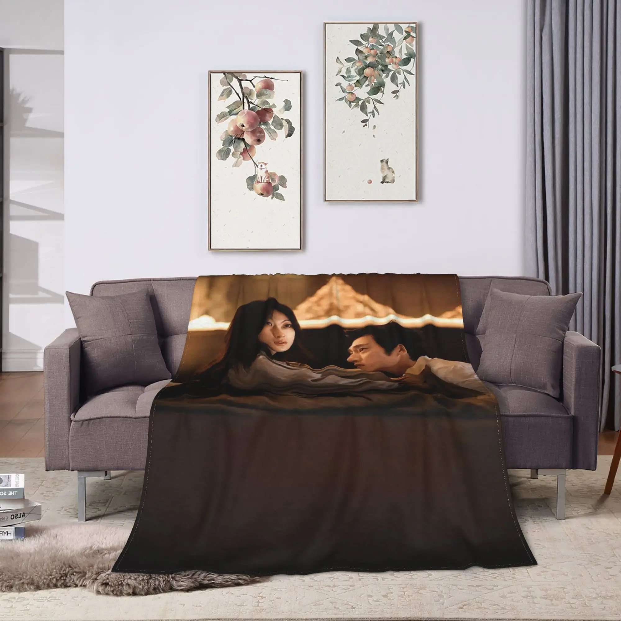 The Early Spring jing boran Blanket  Warm Soft Fluffy Plush Throw Blanket For Boy Girl Outdoor Flannel Bedspread Bed Cover
