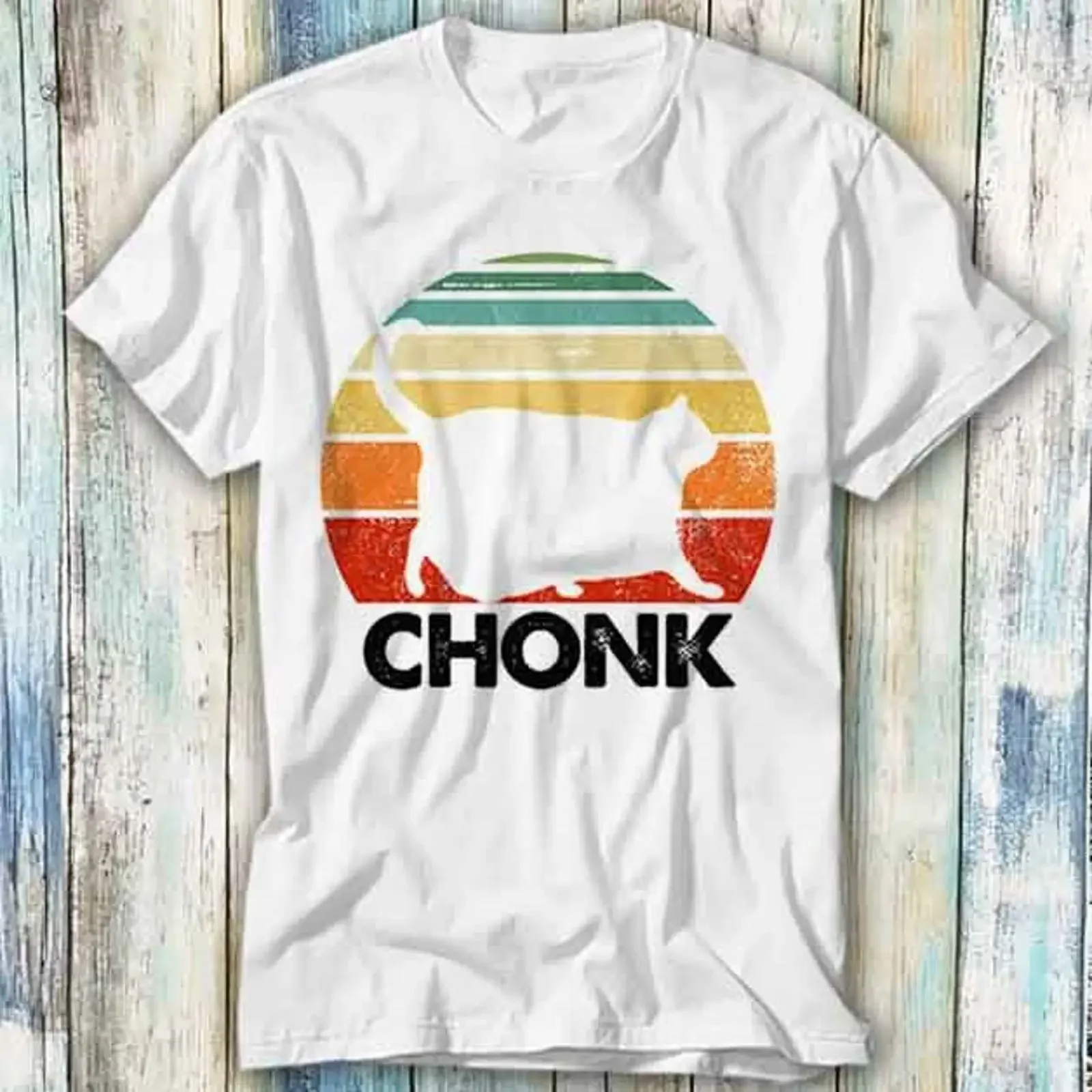 T Shirt Chonk Katze fette Parodie lustig Geschenk Meme Top 833 vintage Washed Unisex Comfortable Stylish graphic fashion