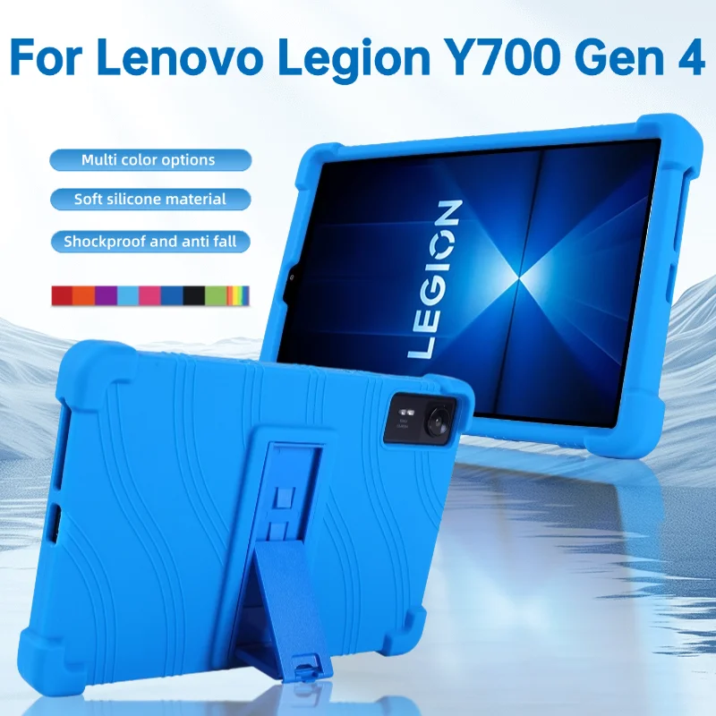 For Lenovo LEGION Y700 4th Gene 8.8 Inch 2025 TB322FC Kids Friendly Silicone Stand Cover for Y700 Gen 4 8.8' Shell